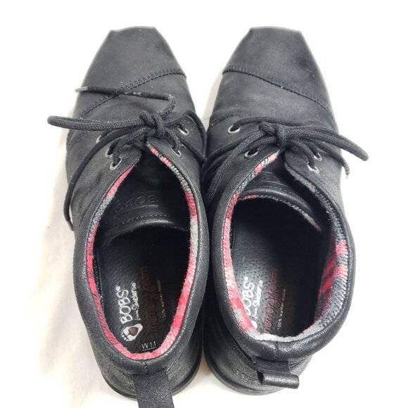BOBS Womens Size 11 Black Ankle Lace-Up Casual Shoes - Picture 6 of 9